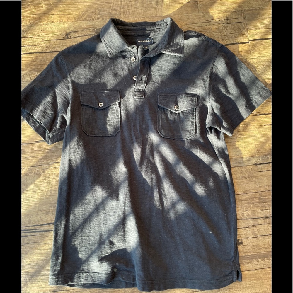 Banana Republic Cotton Polo shirt black men’s  Large